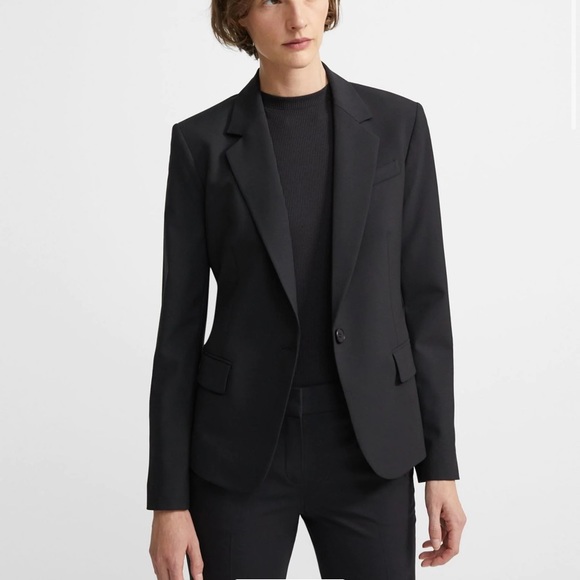 NWOT Theory Gabe N Edition Blazer Wool Suit Jacket in Black Single Button - Picture 4 of 8